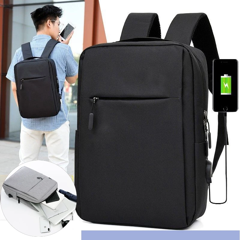 กระเป๋าเป้สะพายหลังสําหรับการเดินทางกระเป๋าเป้สะพายหลัง USB ชาร์จกระเป๋าเป้สะพายหลังผู้ชายและผู้หญิงสบาย ๆ กระเป๋าคอมพิว