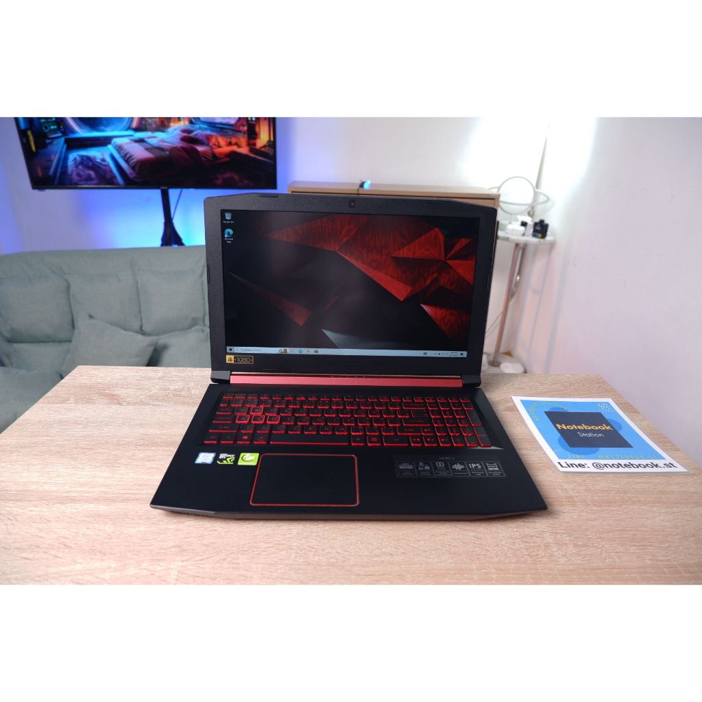 Acer Nitro 5 i5-7300HQ Ram16 GTX-1050 SSD250+HDD1TB จอ15.6 FHD IPS โน๊ตบุ๊คเกมมิ่ง มีไฟใต้คีย์บอร์ด 