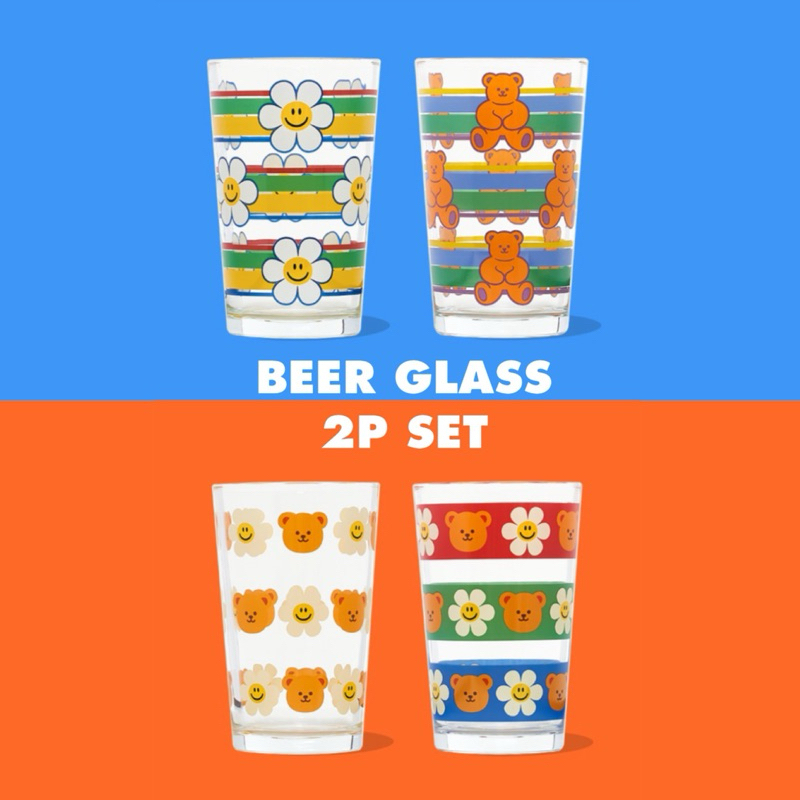 ลดเพิ่ม30% เหลือ875฿ ทักแชท/Wiggle Beer Glass 2P/Set / แก้วใส 330ml. / 2ใบ