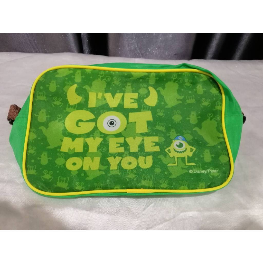 กระเป๋าผ้าสีเขียว ลาย Monsters ขนาด 5x9x4 นิ้ว
