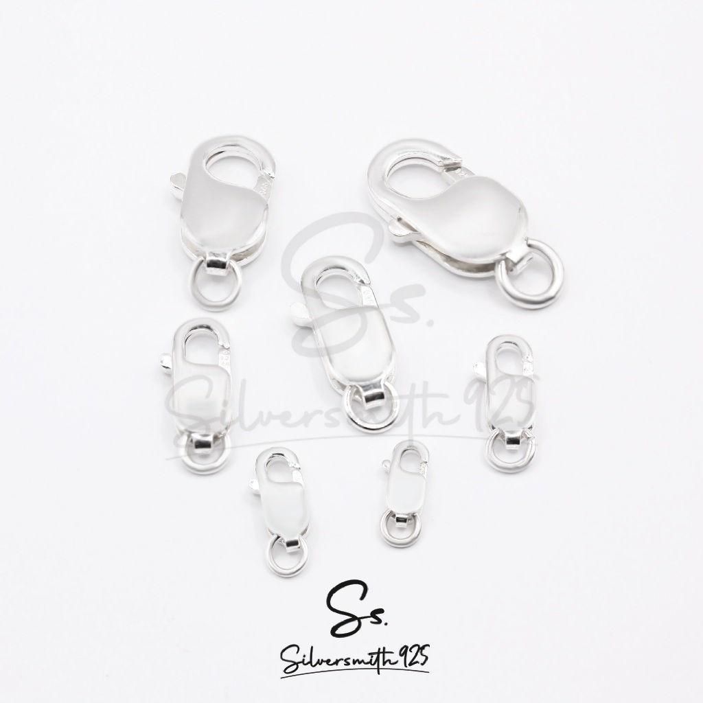 ตะขอก้ามปู ตะขอเงิน 92.5% ขนาด 8.4-18.4 มิล นำเข้าจากอิตาลี ตะขอสร้อยคอ ตะขอสร้อยข้อมือ