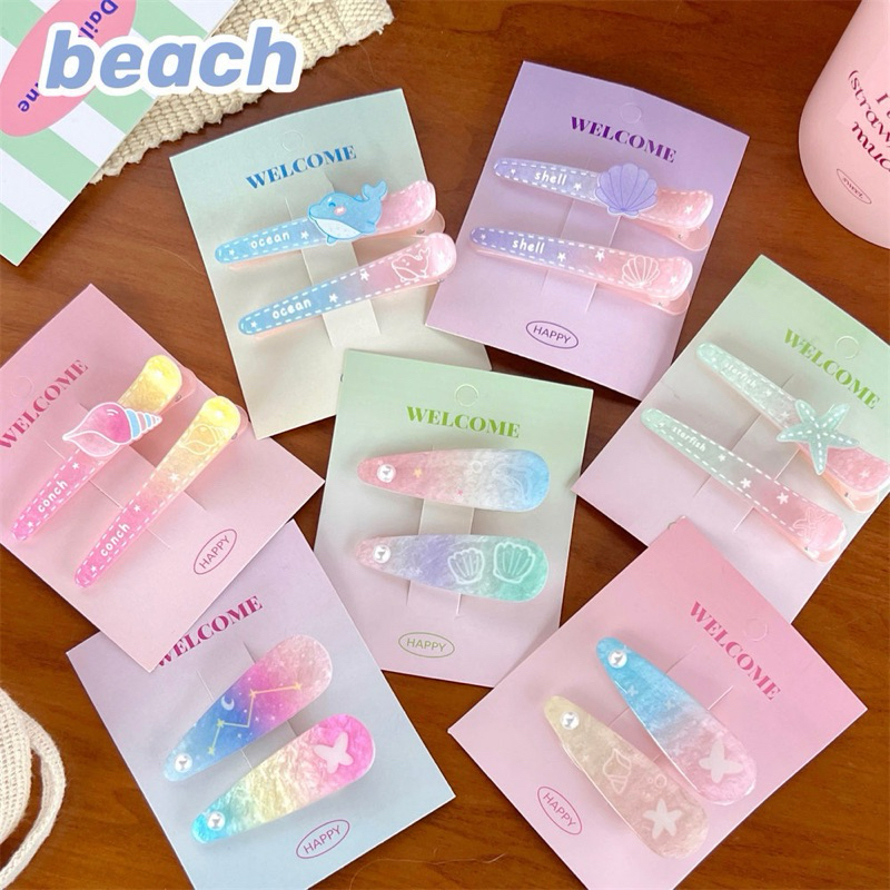 Cute 282 กิ๊บติดผม กิ๊บหนีบผมท้องทะเลสีหวาน 2 ชิ้น/แพ็ค