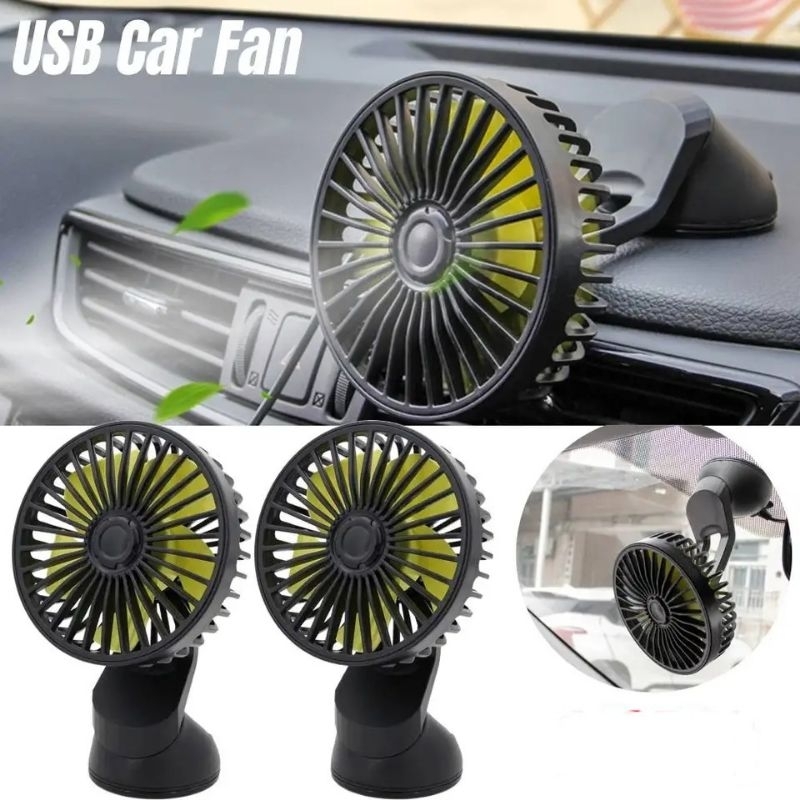 F402 พัดลมติดรถยนต์ พัดลมพกพารุ่นถ้วยดูด เสียบUSB 12V ปรับได้ 360 องศา แรงลม3เกียร์ สายยาว 1.4 เมตร