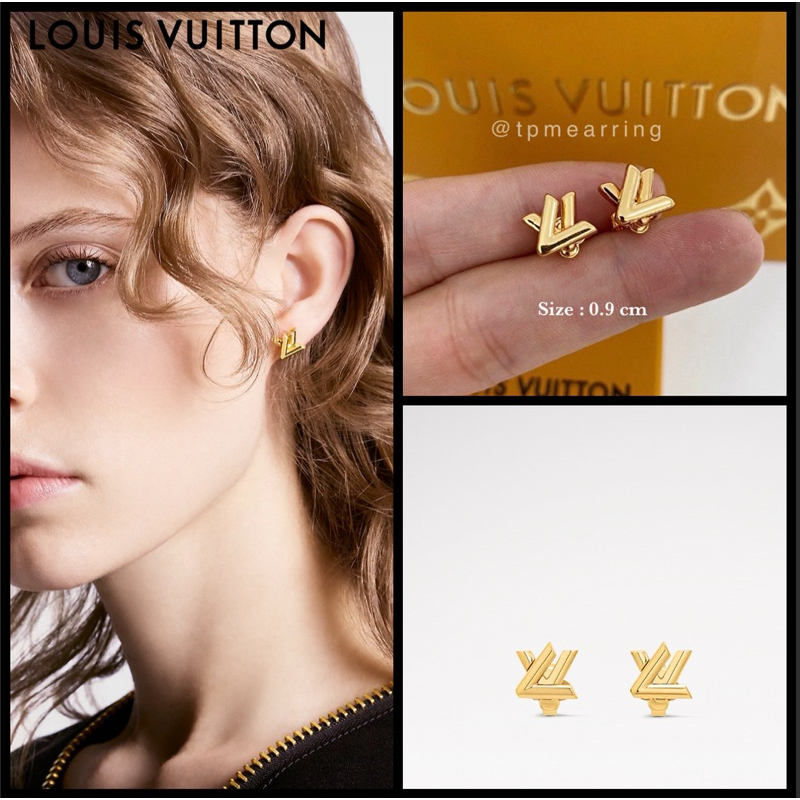 ต่างหู ก้านเงินแท้ สีทอง lvg