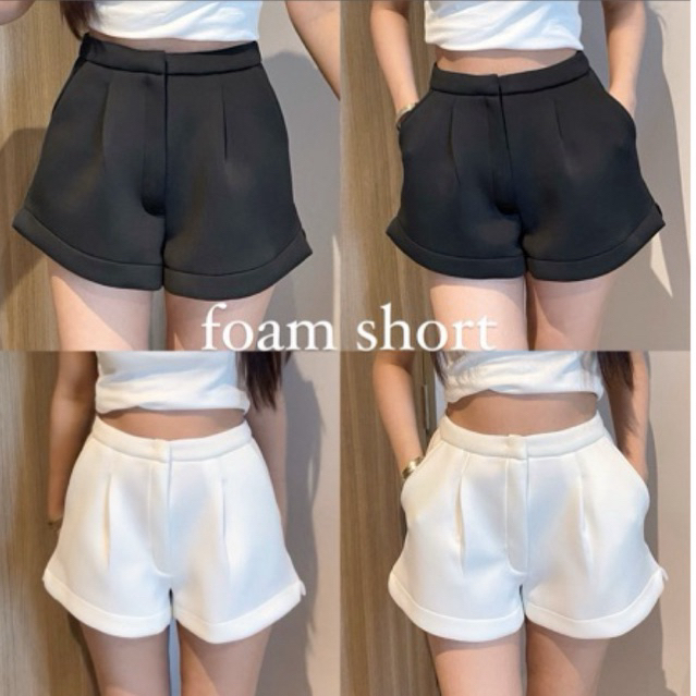Foam short - กางเกงขาสั้นผ้าโฟม ผ้าหนาเป็นทรงสวย มีซับใน (โฟม)