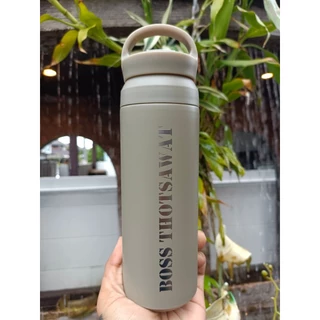 กระบอกรุ่นฝาหิ้ว เก็บอุณหภูมิร้อน-เย็น (500ml) เลเซอร์รูป/ข้อความ โลโก้ ออกแบบเองได้