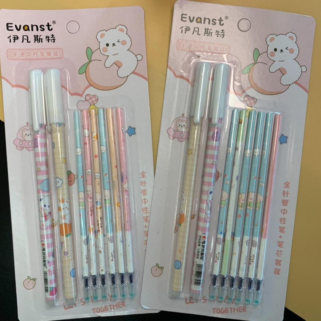 (ยกโหล 12 ชิ้น) No.704  ปากกาลบได้แบบเปลี่ยนไส้ 6ไส้ ลายการ์ตูนน่ารัก