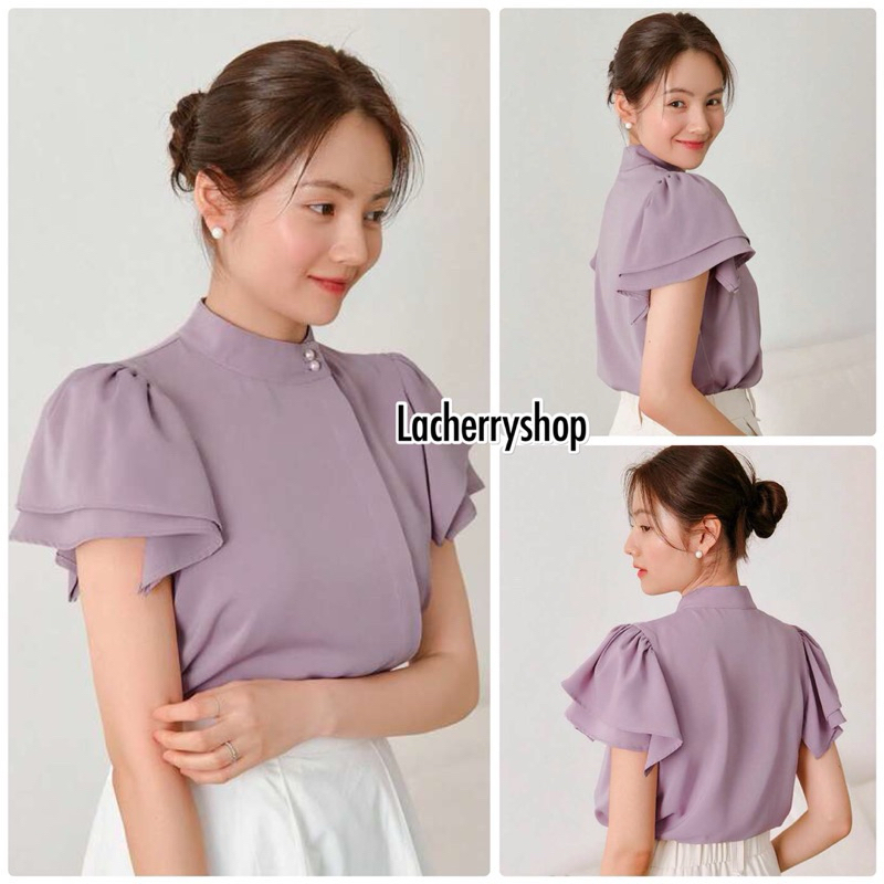 New Collection 💕Kulada Top 🌸🌸เสื้อแฟชั่น เสื้อทำงาน สีม่วงพาสเทล สวยหวาน ละมุน ละใจ