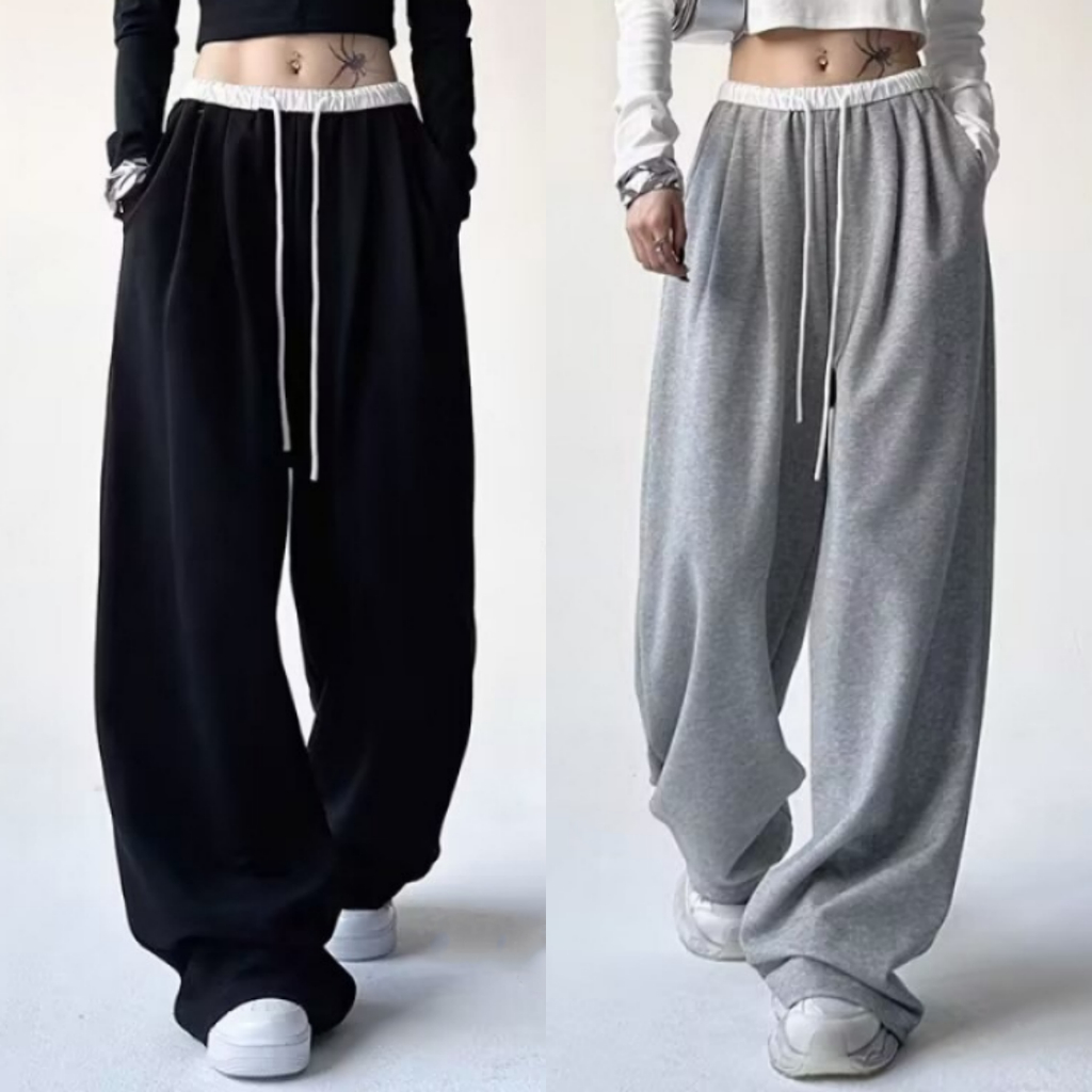 พร้อมส่ง กางเกงลำลอง กางเกงคาร์โก้แบบมีเชือกรูดย้อนยุคสไตล์อเมริกัน