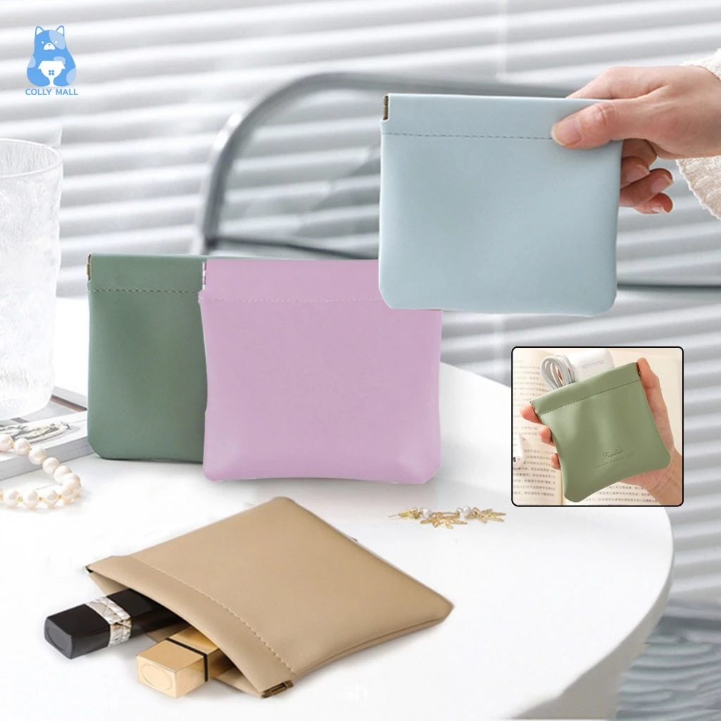 กระเป๋า PU พกพา ใส่เหรียญ ลิปสติก กุญแจ ซื้อ 1 แถม 1