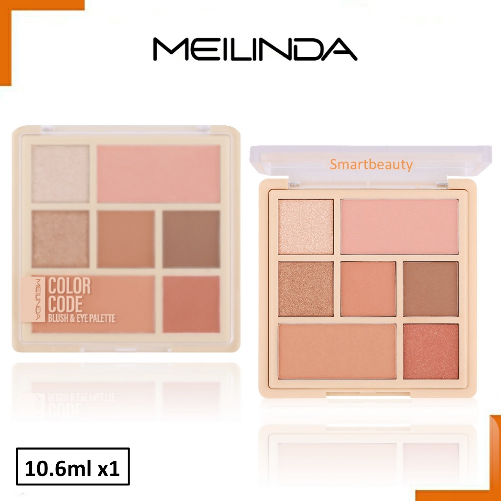 ใหม่ !! Meilinda Color code blush & eye palette เมลินดา พาเลทตาและแก้ม 10.6 g.เนื้อเนียน เกลี่ยนง่าย