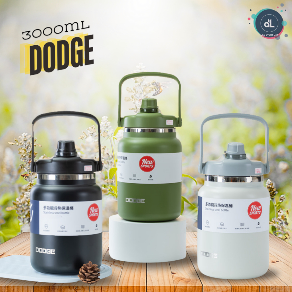 Dodge แก้วเก็บความเย็น กระติกน้ำยักต์ กระติกน้ำเก็บอุณหภูมิ สแตนเลส304แท้ ขนาด 3000ml กระติกน้ำเก็บค