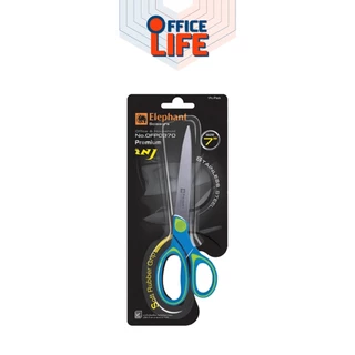 Elephant (ตราช้าง) กรรไกร รุ่น OFP Soft Rubber Grip ด้ามยาง ด้ามฟ้า ขนาด 5.5 - 9 นิ้ว ( 1 อัน )
