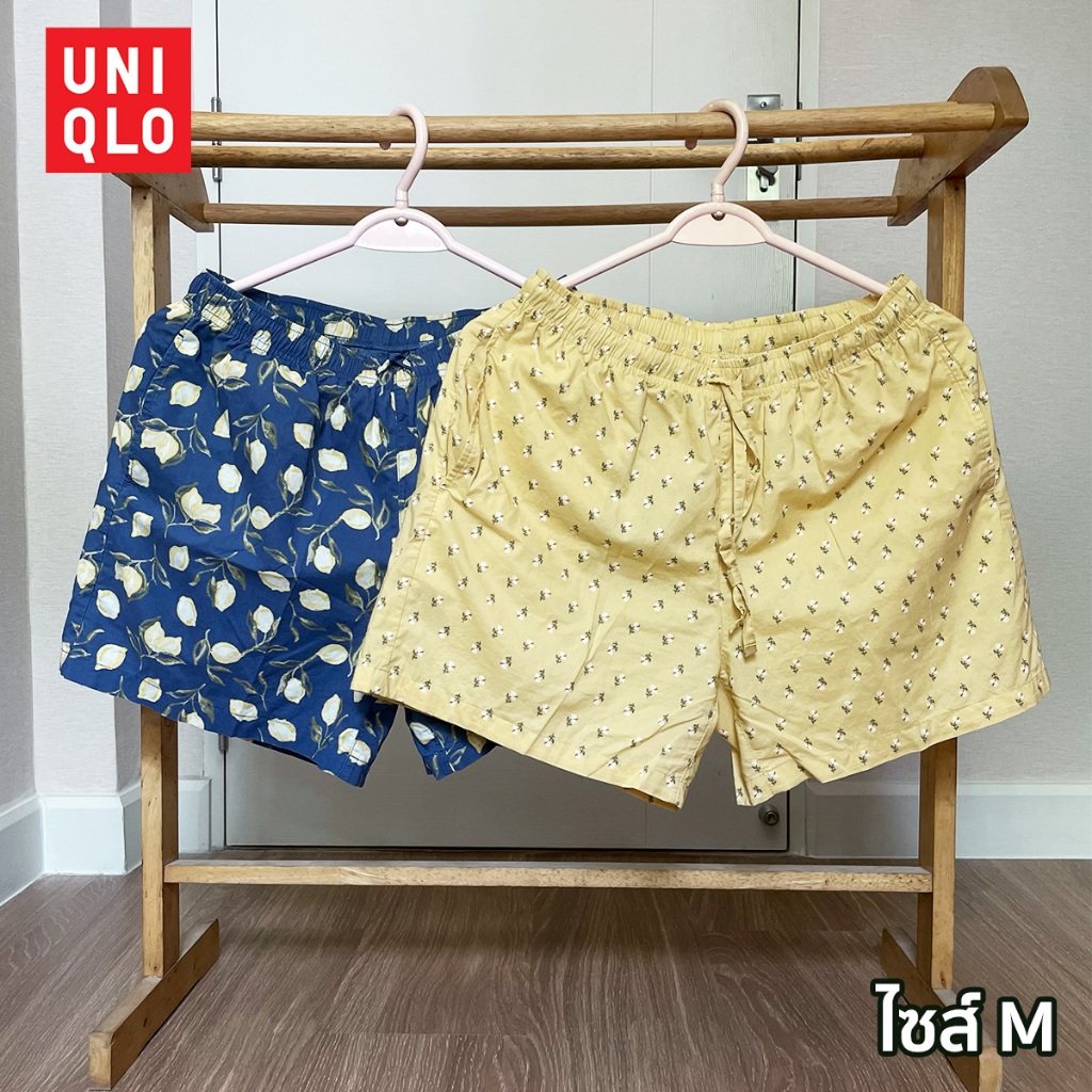 Uniqlo กางเกงผ้าคอตตอน ขาสั้น Relaco ลายดอกไม้