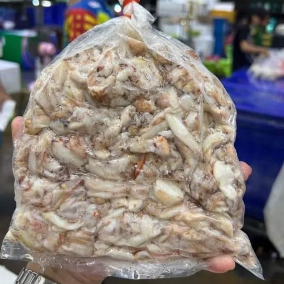 เนื้อปูแกะ เนื้อนิ้วใหญ่แกะ แบ่งขาย3ขนาด 250 500 และ1000 กรัมแกะจากปูสดๆ