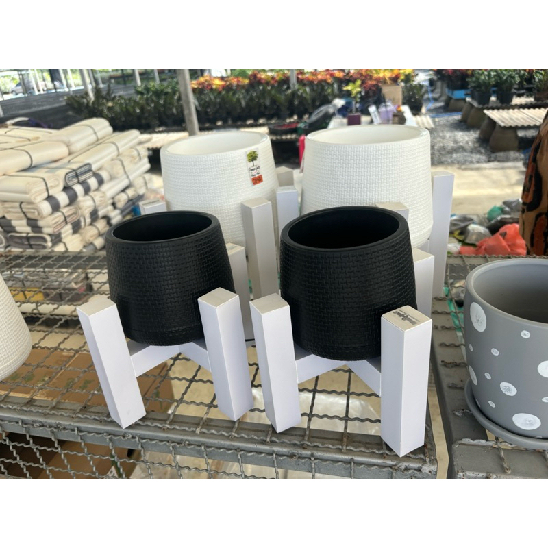 ขาตั้งกระถางดอกไม้ PVC ชั้นวางกระถางต้นไม้ made in Thailand แข็งเเรง ทนทาน *ไม่รวมกระถาง* ประกอบง่ายสวย