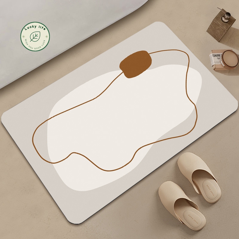Luckylife พรมห้องน้ำ พรมเช็ดเท้า นุ่มสุดฟิน พรมปูพื้นห้อง พรมดักฝุ่น 60x40ซม