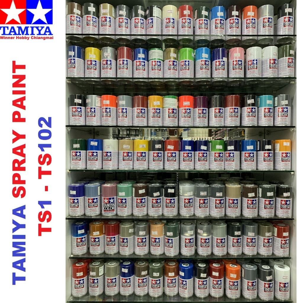 Tamiya Spray Paint TS1,TS2,TS3,TS4,TS5,TS6,TS7,TS8,TS9-TS100 100ml Gundam Gunpla Model Paint สีสเปรย์โมเดล กันดั้ม Japan