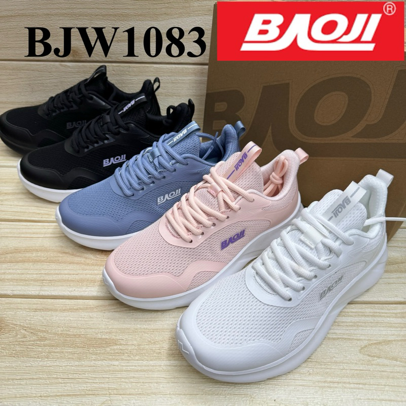 Baoji BJW 1083 รองเท้าผ้าใบ บาโอจิ (37-41) สีดำ/ดำขาว/ขาว/ฟ้า/ชมพู ซล