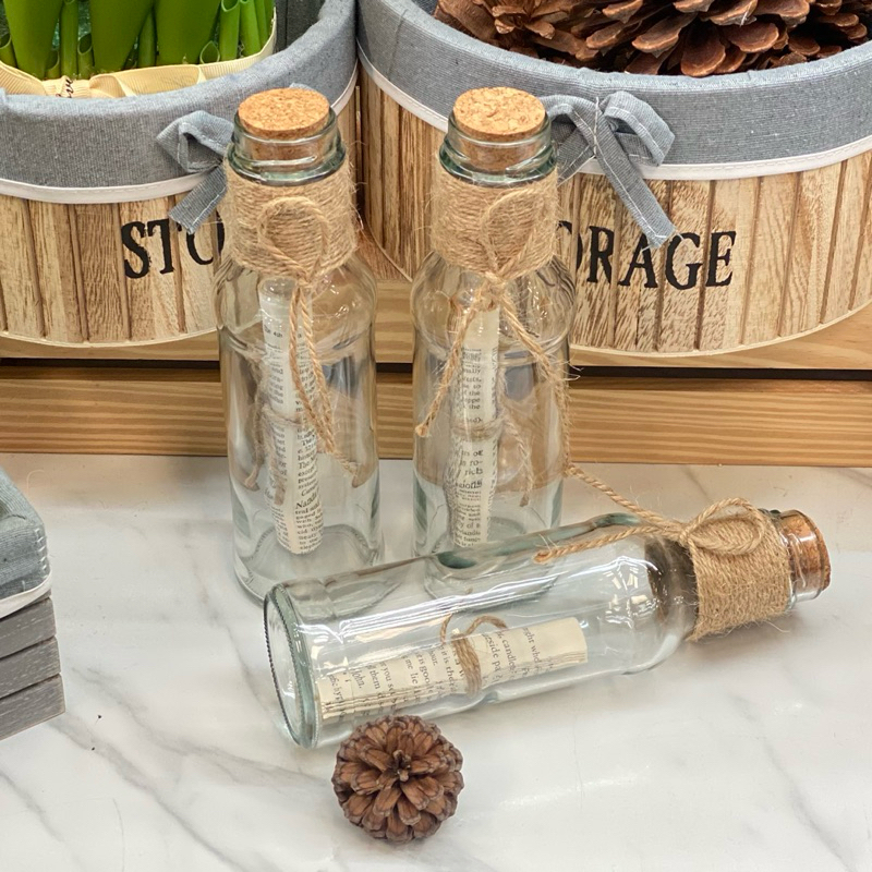 ขวดแก้ววินเทจ ความทรงจำในขวดแก้ว​ Memory in the bottle (MIB)ขวดตกแต่ง พร็อพถ่ายรูป พร็อพแต่งบ้าน