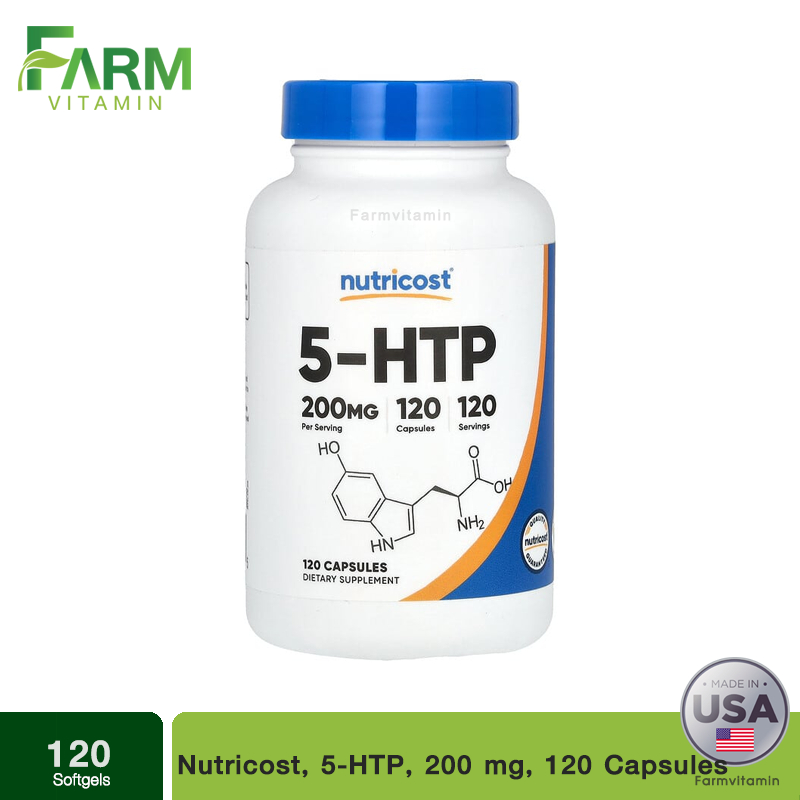 Nutricost, 5-HTP, 200 mg, 120 Capsules