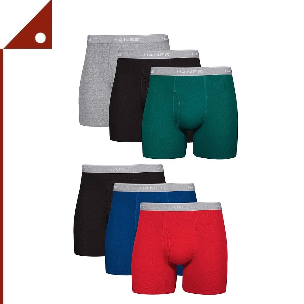 Hanes : HNSUFBBX6* กางเกงในผู้ชาย Men Hanes Boxer Briefs Cool Dri Moisture 6pk.