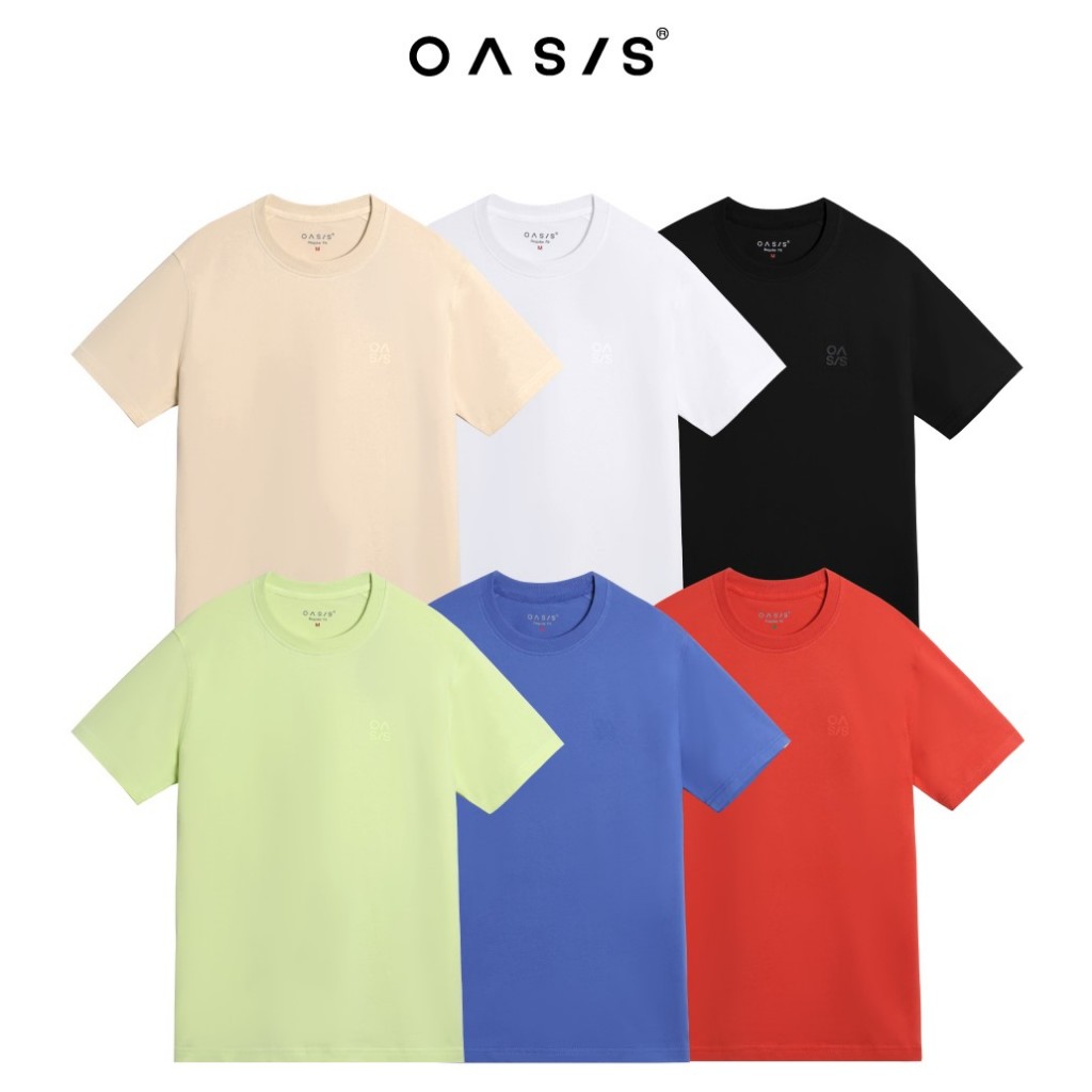 OASIS เสื้อยืดผู้ชาย แขนสั้น รุ่น MTC-1887R เสื้อยืดคอกลม cotton100%