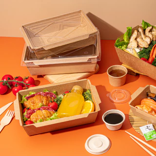 น้องฝาใส กล่องใส่อาหาร พร้อมฝาปิด Foodgrade มีใบรับรองบรรจุภัณฑ์ (1แพ็ค : 25 ชุด)