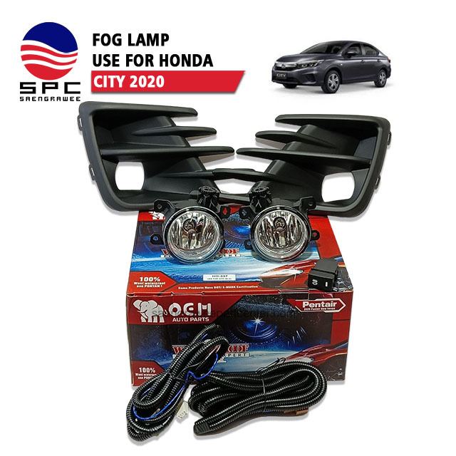 โคม ไฟตัดหมอก สปอร์ตไลท์  พร้อมสายไฟ สวิทซ์  ฮอนด้า ซิตี้ รุ่น HONDA CITY 2020 ฝาดำ