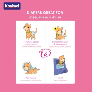 Kanimal Diapers ผ้าอ้อมสุนัข ผ้าอ้อมฝึกขับถ่าย สำหรับสุนัขเพศเมีย ใส่สบายสวมง่ายทุกสายพันธุ์ ความหนา 5 ชั้น