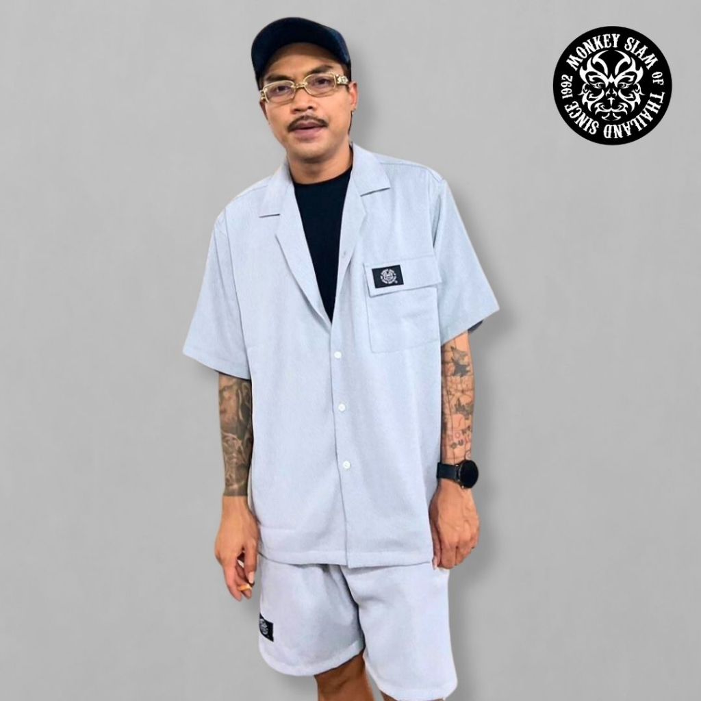 Monkey Siam | กางเกงขาสั้น Hanako M-4XL เอว 25-48 ยับยาก มีน้ำหนัก กางเกงขาสั้นผู้ชาย เอวยางยืด สีพื้น ใส่สบาย