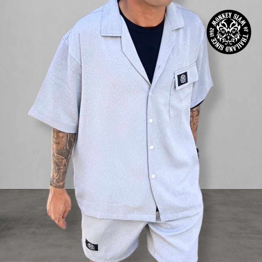 Monkey Siam | กางเกงขาสั้น Hanako M-4XL เอว 25-48 ยับยาก มีน้ำหนัก กางเกงขาสั้นผู้ชาย เอวยางยืด สีพื้น ใส่สบาย