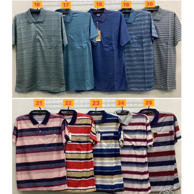 #เสื้อยืดโปโลแขนสั้นผู้ชายใส่เย็นสบาย#เสื้อคอปกเนื้อนิ่มคุณพ่อคุณตา#สีไม่ตกไม่ต้องรีดซักแห้งไว#