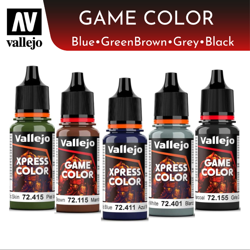 VALLEJO : GAME COLOR สีอะคริลิค Acrylic paint Blue Green Brown Grey Black 18ml.