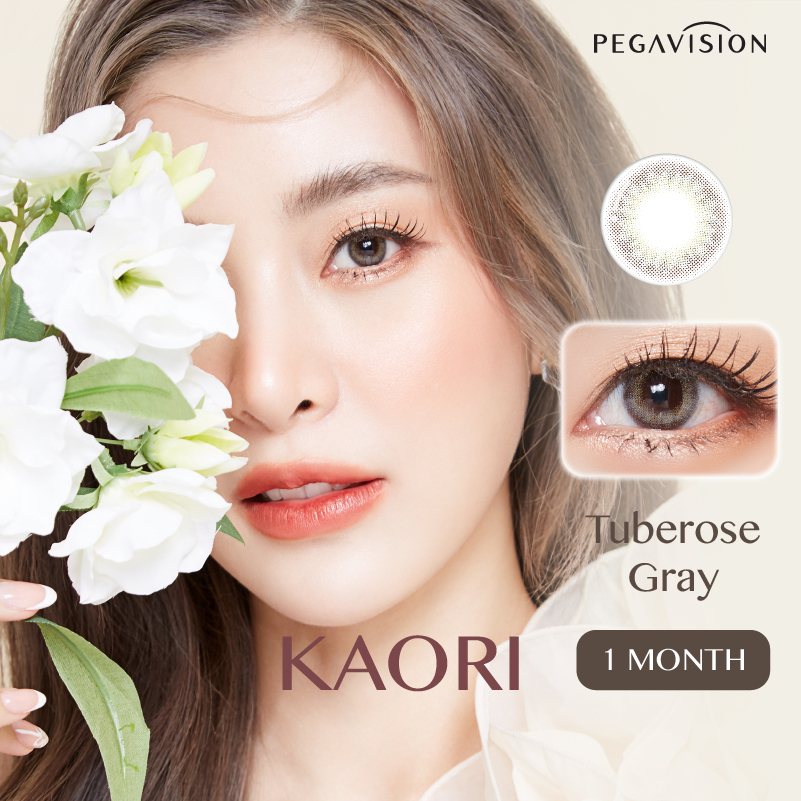 คอนแทคเลนส์สี รายเดือน PEGAVISION รุ่น KAORI สี Tuberose Gray (2 เลนส์/กล่อง)