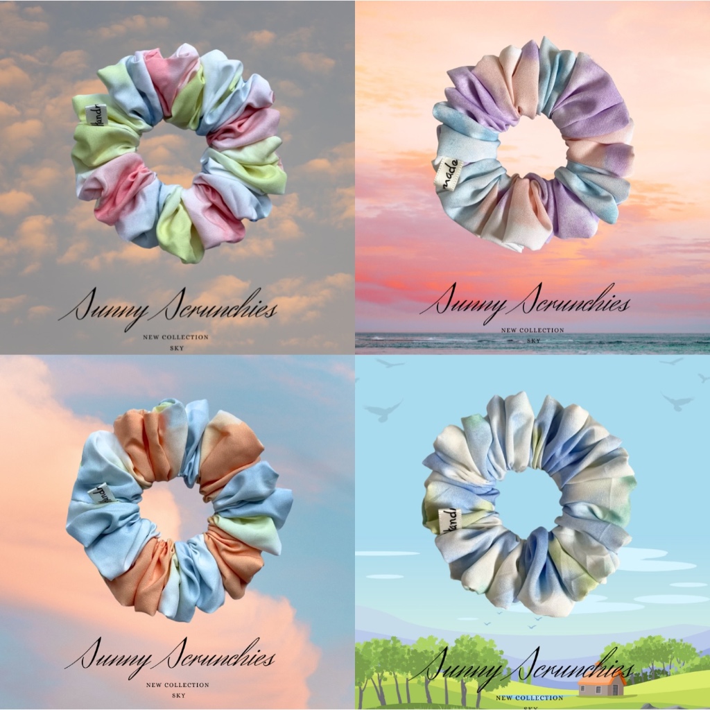 ยางรัดผม  Sunny Scrunchies. Sky collection size Lยางรัดผม พร้อมส่ง