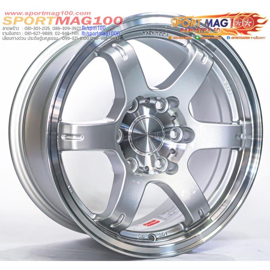 Bánh xe Max mới Yachiyoda XT6 6 lỗ 130 ET25 màu bạc viền bóng 8-16 inch (dành cho Toyota van mới)