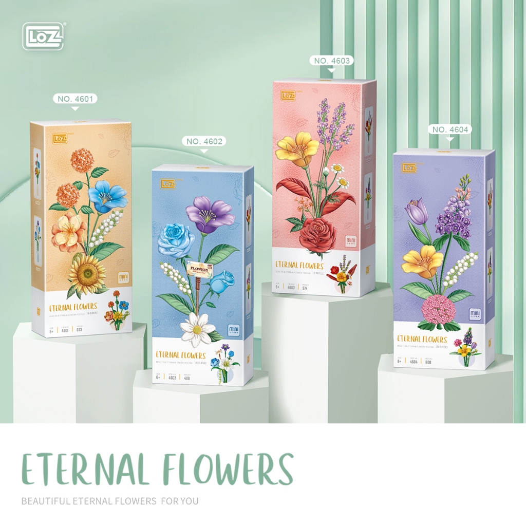 LOZ มินิบล็อก Eternal Flowers บล็อกต่อช่อดอกไม้ มีให้เลือก 4 แบบ (รหัส 4601-4604)