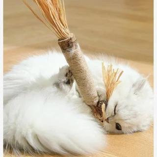 PET LIFE ไม้แมวเมา อันใหญ่ ไม้ขัดฟันแมว ของเล่นแมว ลดคราบหินปูน กัญชาแมว ของเล่นทำความสะอาดฟันแมว หวายทำความสะอาดฟัน