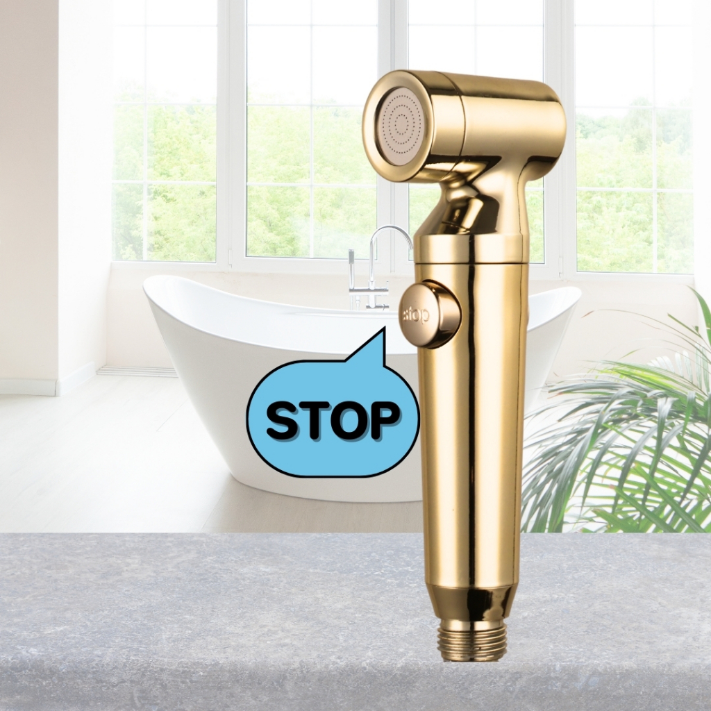 หัวฉีดชำระ ชุดที่ฉีดชำระผลิตจากวัสดุคุณภาพดี แข็งแรง ทนทาน (สีทอง) พร้อมจัดส่ง - รูปที่ 5