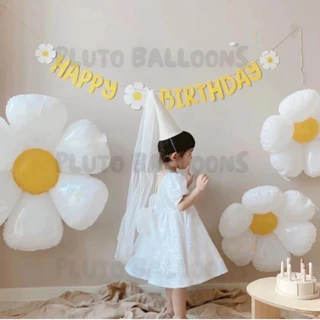 🎈 ลูกโป่งเดซี่ หน้ายิ้ม สีขาว มี 3 ขนาด เล็ก กลาง ใหญ่ [ร้านไทย]🎈