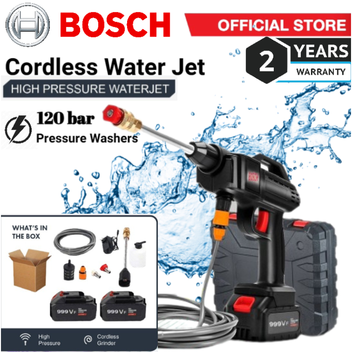 ?รับประกัน 10 ปี? Bosch 999VF Cordless Water Jet ปืนฉีดน้ำแบบพกพา เครื่องฉีดน้ำแรงดันสูง เครื่องฉีดน้ำทำความสะอาด