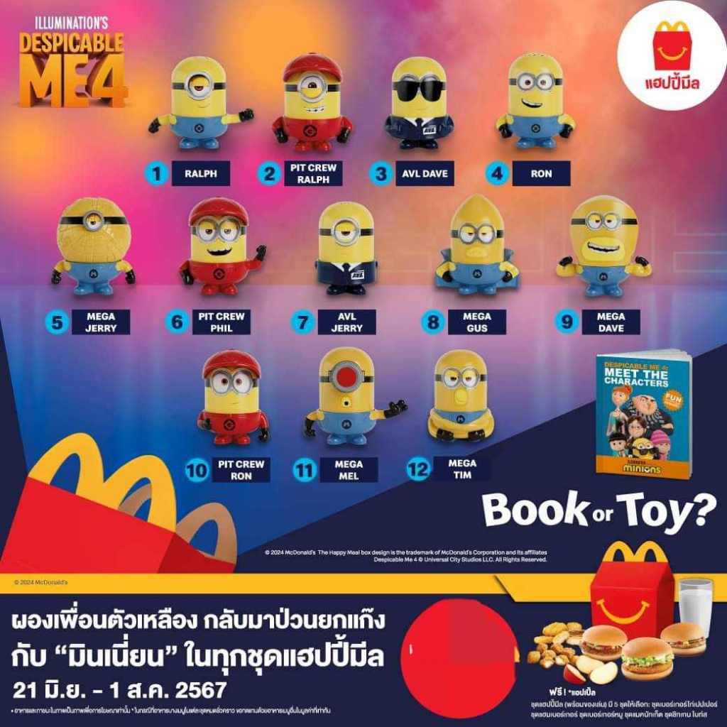 มินเนี่ยน แฮปปี้มีล ILLUMINATION'S DESPICABLE ME4 ชุดตุ๊กตา น่าเก็บน่าสะสม มี12ลายให้สะสมทั้งชุด