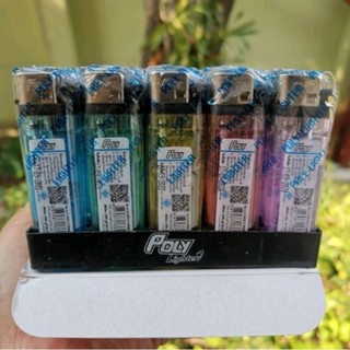 ไฟแช็กก๊าซ POLY LIGHTER รุ่น WHITE HEAD (หุ้ม) จุดไฟติดง่าย
