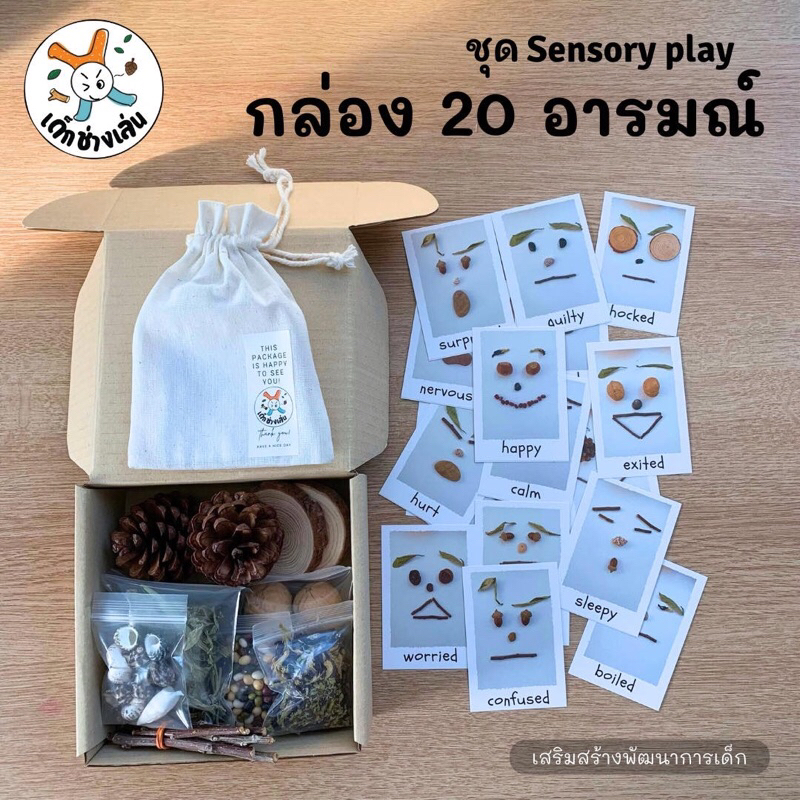 แฟลชการ์ดคำศัพท์ 20 หน้าอารมณ์ emotion faces พร้อม loose parts ธีมธรรมชาติ เรียนรู้ 20 คำศัพท์เกี่ยวกับอารมณ์ ความรู้สึก