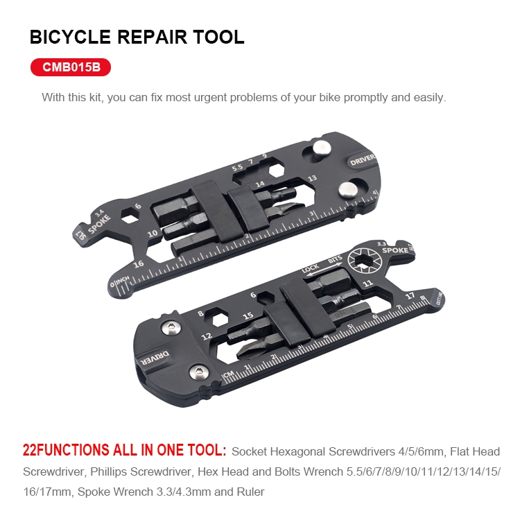 22ฟังก์ชั่น (Multi-Tool) เครื่องมืออเนกประสงค์ ในเครื่องมือเดียว สำหรับจักยาน หยิบง่ายใช้สะดวก