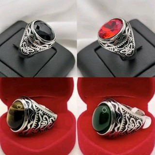 แหวนสแตนเลสแท้100%ตัวเรือนสีเงิน(มีพลอยให้เลือก 4 แบบ)