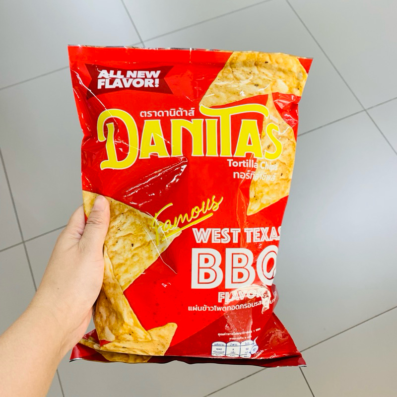 BBQ West Texas แผ่นข้าวโพดทอดกรอบ รสบาร์บีคิว ตรา ดานิต้าส์ Danitas Tortilla chips ขนาด 180g Nacho snack นาโช