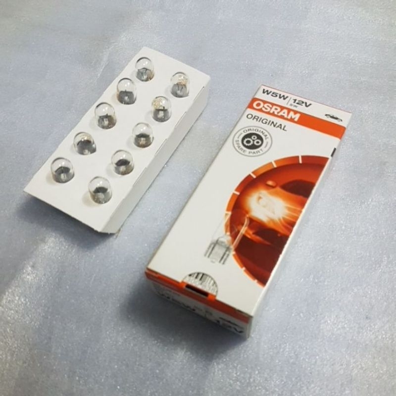 หลอด เสียบ T10  osram 5 w ใส 1กล่อง 10ดวง