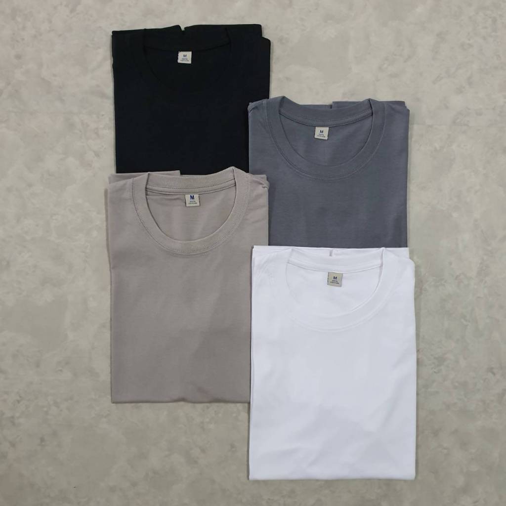 2BTSHIRT มีส่งด่วน เสื้อคอกลม คอตตอน 100% สีขาว สีดำ เทา โมโนโทน เกรดส่งออก สีไม่ตก ไม่ร้อน ใส่สบาย รีดง่าย